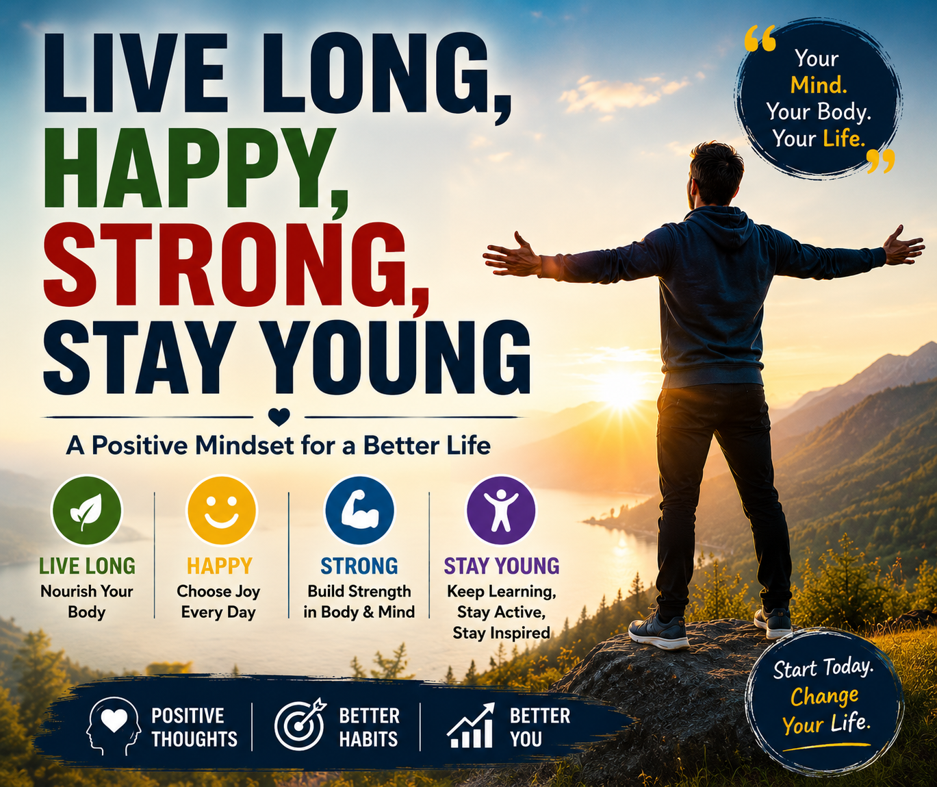 Live Long Happy Strong Stay Young